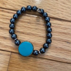 T. Jazelle beaded gemstone bracelet limited edition holiday turquoise hematite